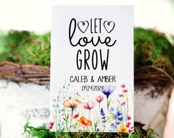 Wedding Favor Wildflower Seed Pack, Let Love Grow, Bridal shower, Eco-friendly, Birthday party, Let love grow, Personalized Seed Pack, 0048