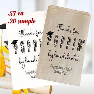 Graduation Poppin' popcorn favor party bag, Graduation party favor bag, popcorn bag, celebration favor, personalized favor