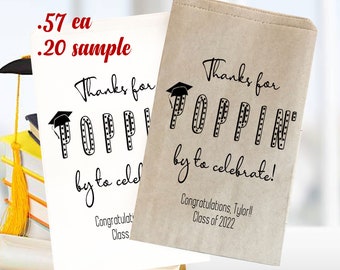 Graduation Poppin' popcorn favor party bag, Graduation party favor bag, popcorn bag, celebration favor, personalized favor