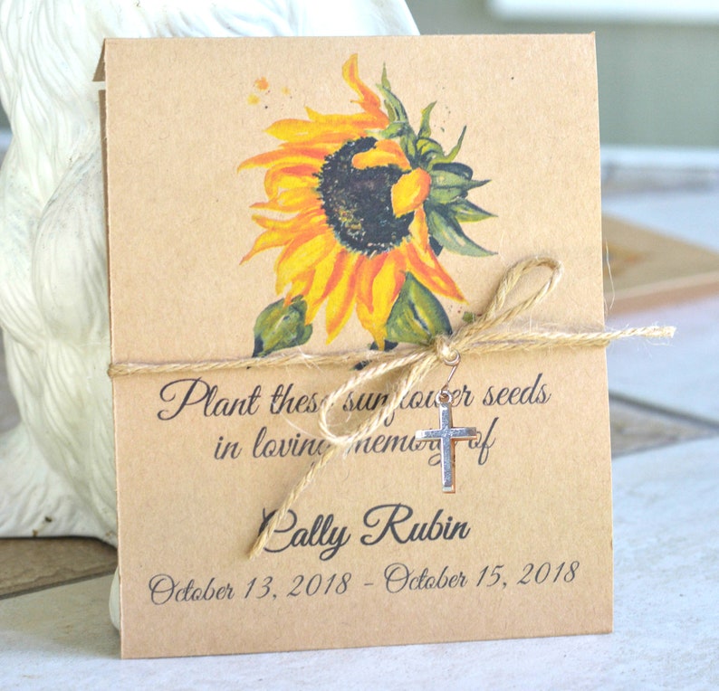 Funeral favor Sunflower memorial seeds Celebration of life Etsy