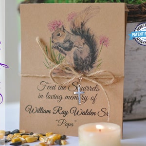 Funeral Favor, Memorial Favor, Feed The Squirrels Memorial Gift, Celebration of Life, Squirrel Food Packet, In Loving Memory