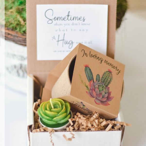 Sympathy Gift Dragonfly Sunflower Seed Grow Kit, Gift box with cute succulent tealight. Garden memorial,  memorial keepsake, SALE