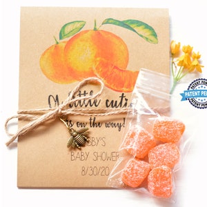 Little Cutie, Baby Shower Favors, Orange Baby Shower, Gender Neutral Baby, Baby Sprinkle, Clementine Shower favors, Personalized Favors