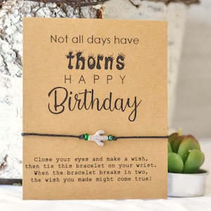 Succulent Cactus Charm Wish Bracelet, Unique Birthday Gift,  Friendship Bracelet, A Card & a Gift, Better Than Just A Card