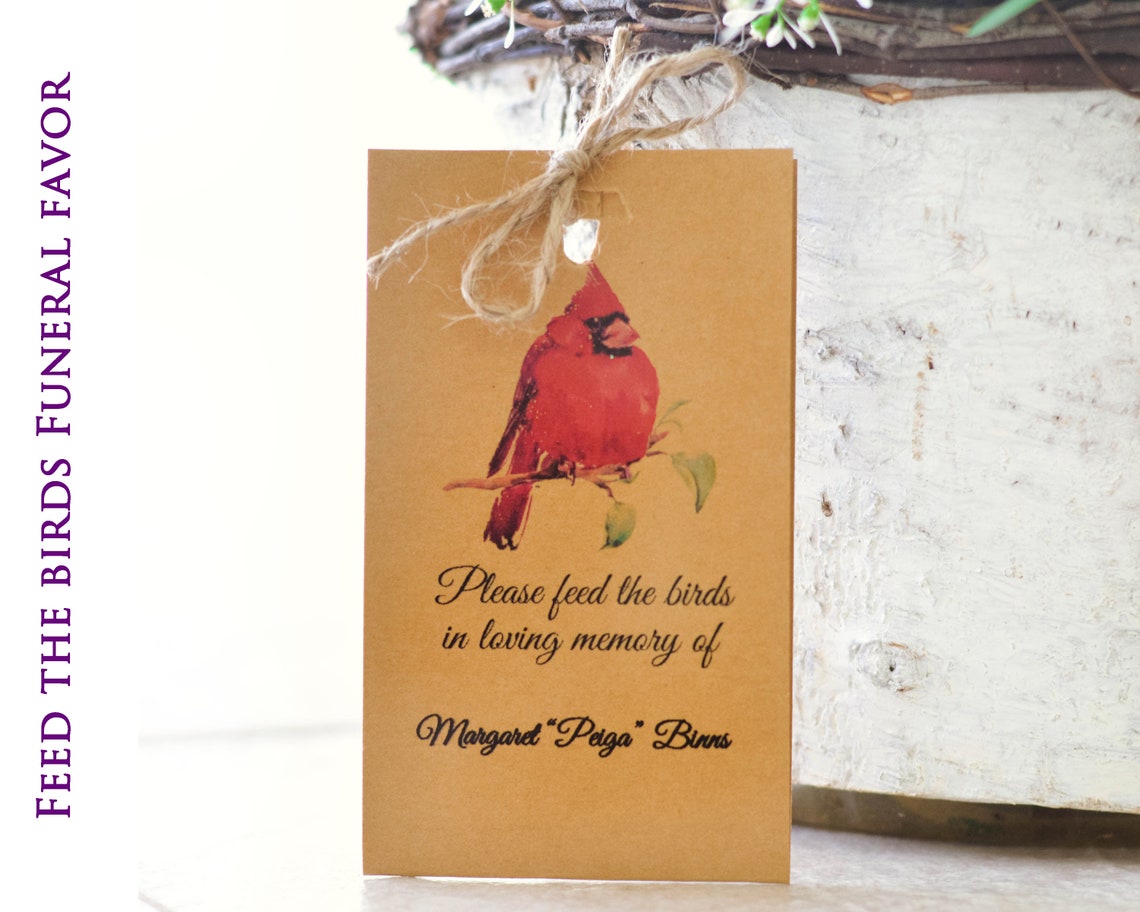 Cardinal Memorial Gift Funeral Favor Memorial Birdseed Pack Etsy