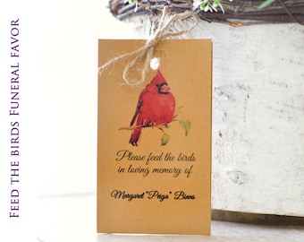 Cardinal Memorial Gifts For Guests, Funeral Favor, Memorial Bird seed Pack, Gifts for Funeral Service, Celebration Of Life Gifts, 0053