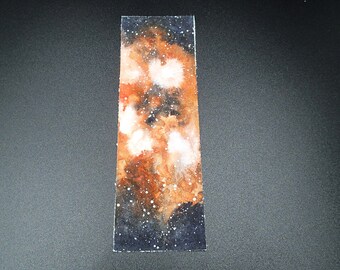 Original Watercolor Bookmark, Space themed painting, unique custom handmade gift for bookworm and bibliophile, book lovers art gift