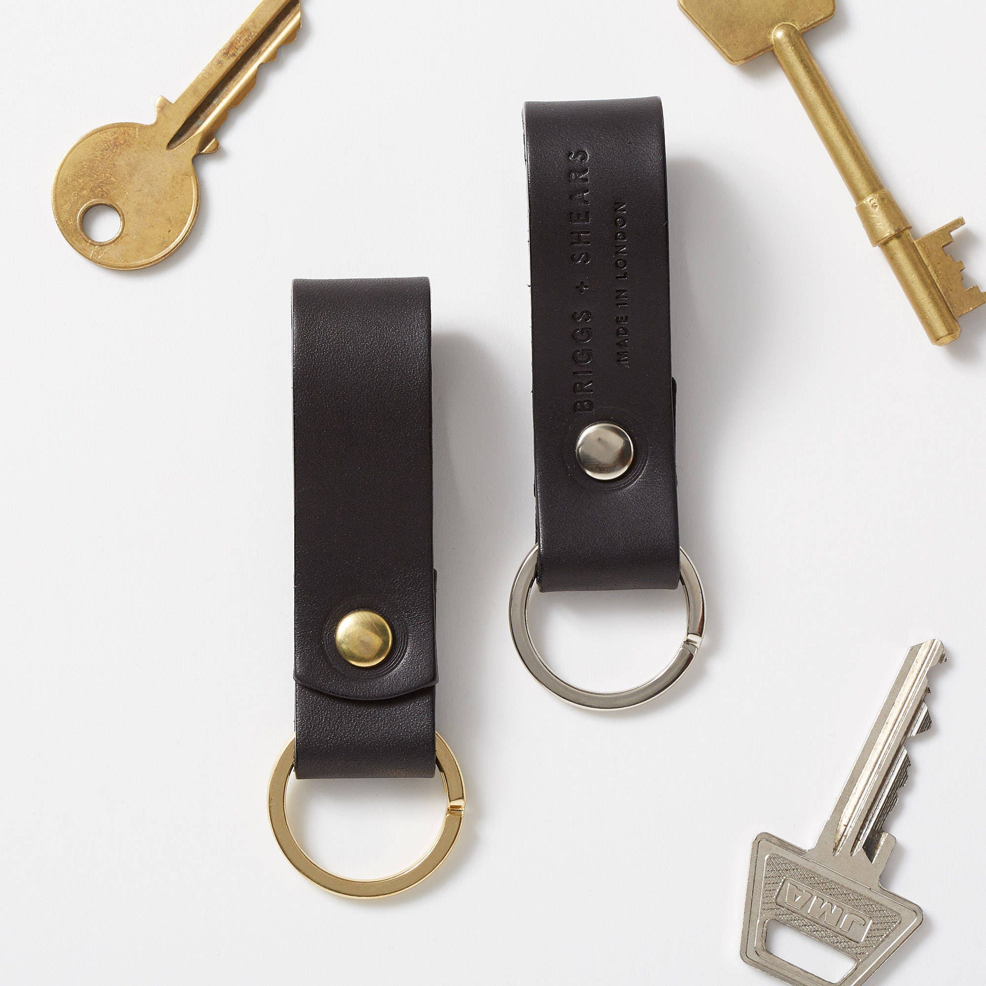 Leather Key Fob Black Etsy