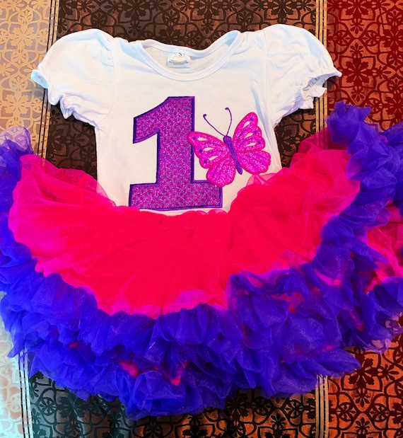 BUTTERFLY Birthday 1 year old Fuchsia tutu party Dress Girl Baby Toddler BUTTERFLY Birthday 1 year old Fuchsia tutu party Dress Girl Baby Toddler