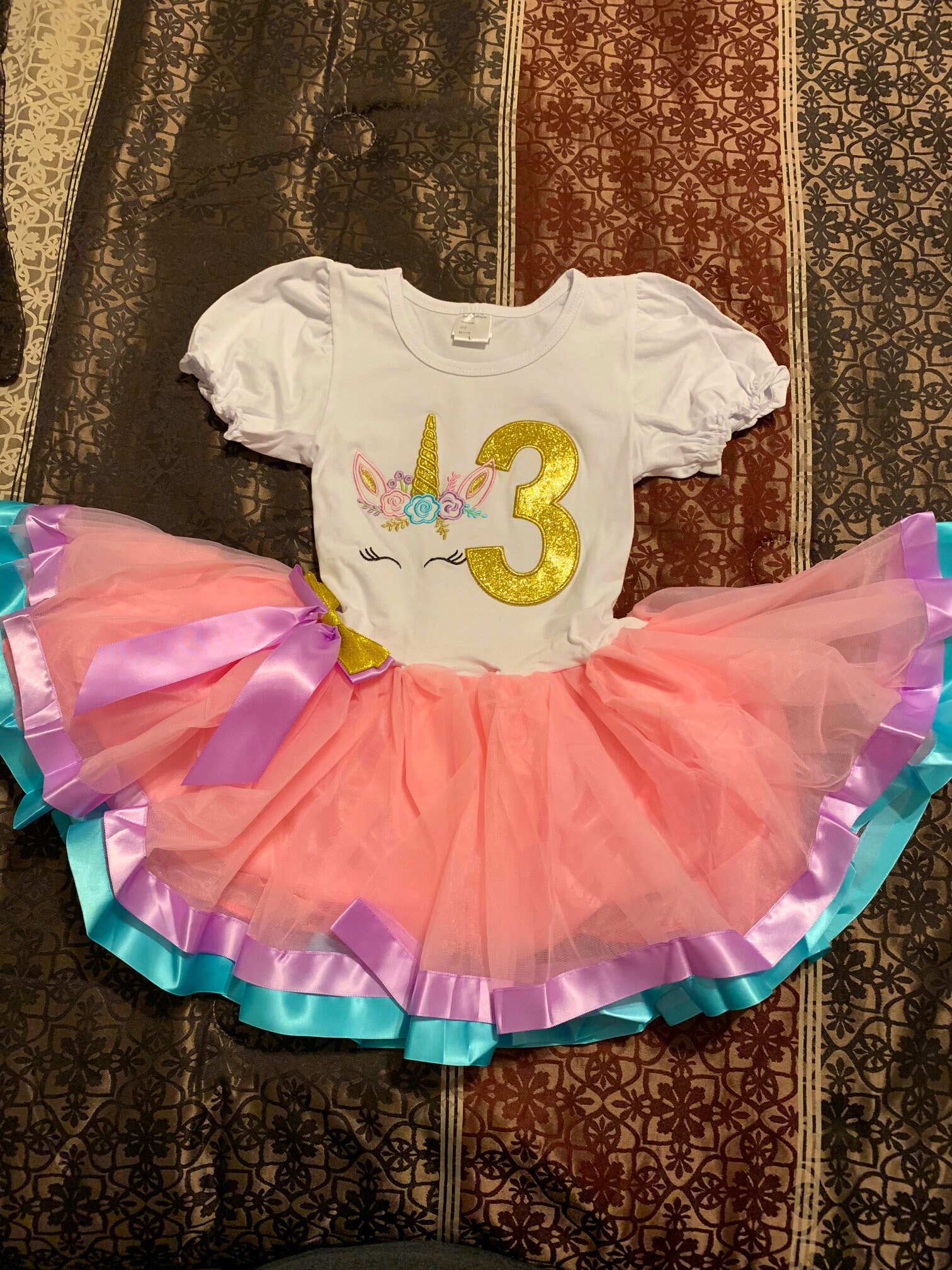 unicorn birthday outfit 3 year old