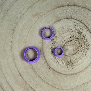 Trio of round polymer clay cookie cutters