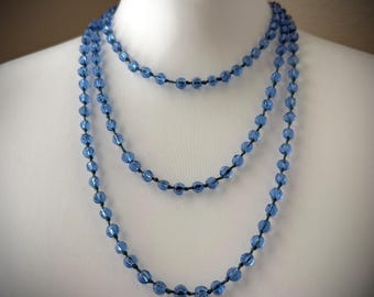 Art Deco Czech Glass Melon Beads Flapper Necklace