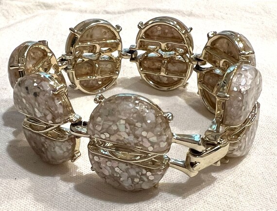 1950’s Confetti Lucite Station Link Bracelet - image 2