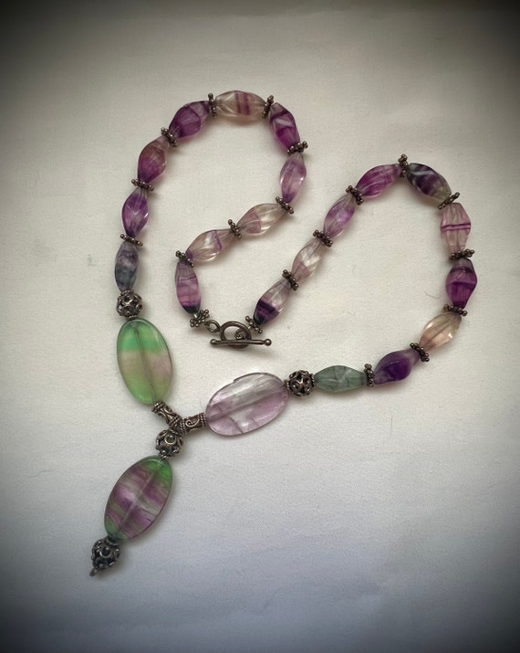 Chunky Fluorite & Sterling Silver Statement Neckla