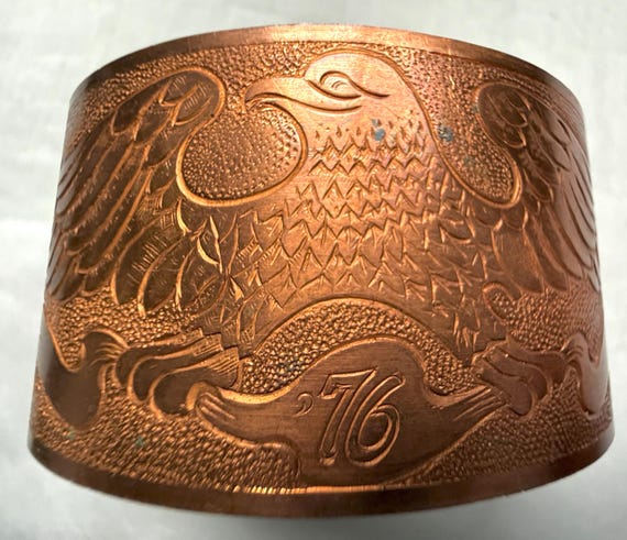 1976 Bicentennial Eagle Copper Cuff Bracelet - image 2