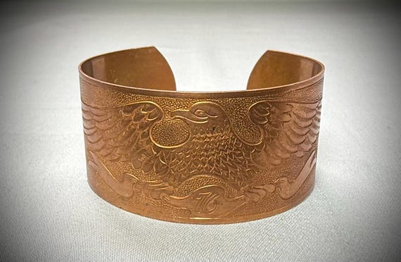 1976 Bicentennial Eagle Copper Cuff Bracelet - image 1