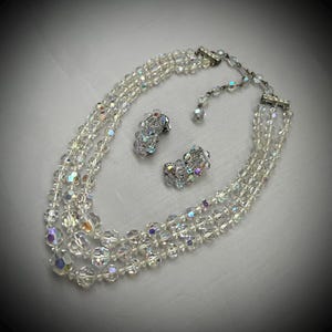 Aurora Borealis Crystal Necklace & Earrings Set