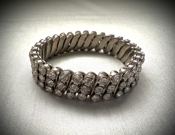 1950’s Clear Rhinestone Expansion Bracelet
