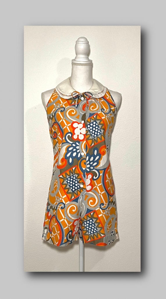 1960’s Psychedelic Romper by Gossard Artemis Sz Pe