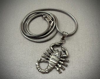 Sterling Silver Scorpion Pendant Necklace