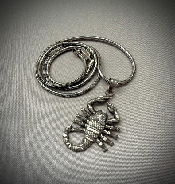 Sterling Silver Scorpion Pendant Necklace