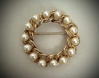 1950’s Henry Griffith 12k GF Pearl Brooch