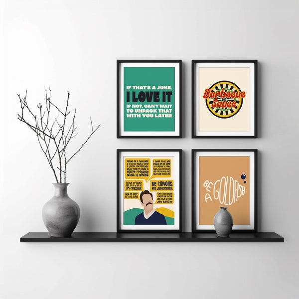 Wall Art SET OF 4 | Soccer Show | Digital Download | Modern, Boho, Neutral, Richmond, Darts, Believe, Goldfish