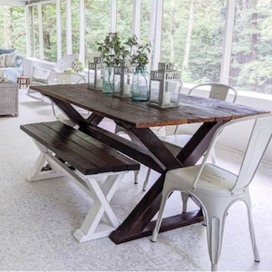 DIY Farmhouse Table Plans Printable PDF Woodworking Plans Build