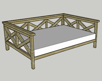 DIY Full Size Daybed - Printable PDF Woodworking Plans, Build Plans