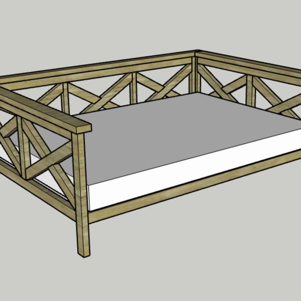 DIY Full Size Daybed - Printable PDF Woodworking Plans, Build Plans