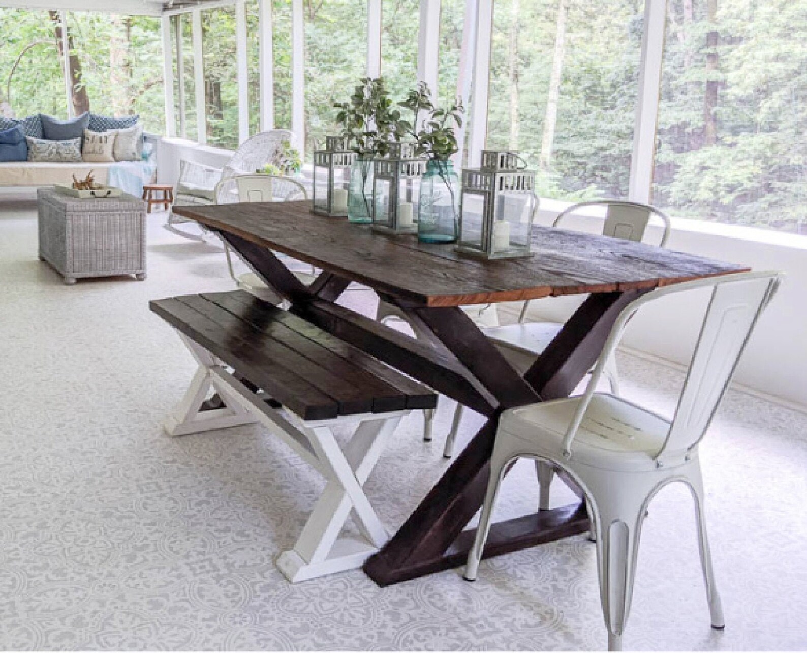 DIY Farmhouse Table Plans - Printable PDF Woodworking Plans, Build ...