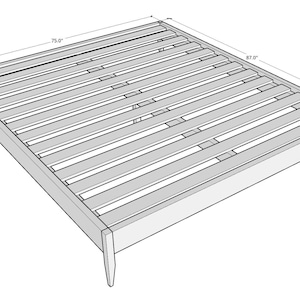 DIY California King Bed Frame - Printable PDF Woodworking Plans, Build Plans
