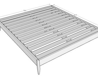 DIY California King Bed Frame - Printable PDF Woodworking Plans, Build Plans