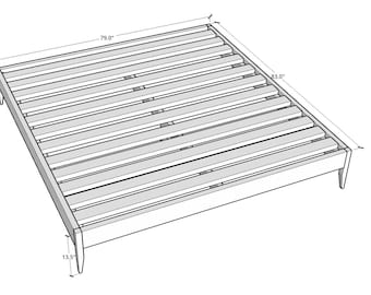 DIY King Size Bed Frame - Printable PDF Woodworking Plans, Build Plans