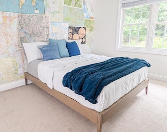 DIY Queen Bed Frame - Printable PDF Woodworking Plans, Build Plans