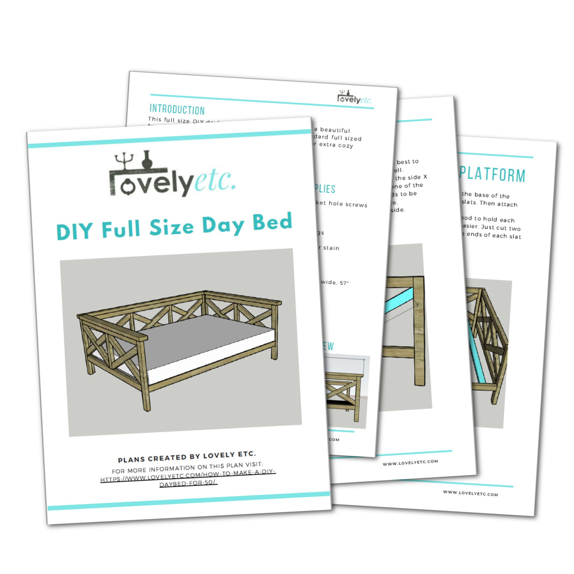 DIY Full Size Daybed Printable PDF Woodworking Plans Build Etsy UK