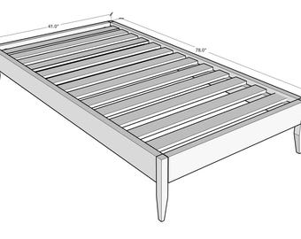 DIY Twin Size Bed Frame - Printable PDF Woodworking Plans, Build Plans