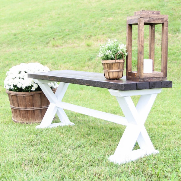 DIY Wooden Indoor/Outdoor Bench - Printable PDF Woodworking Plans, Build Plans