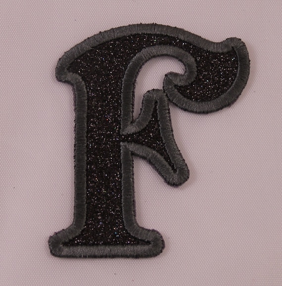 Embroidered Glitter Deep Purple Bubble Monogram Letter I Applique Patch Iron On