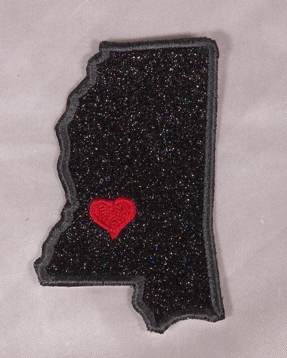 Embroidered Retro Vintage Style I Love Mississippi MS State Pride Patch Iron On