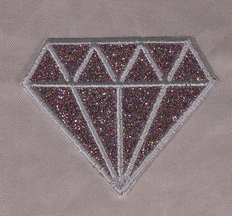 Embroidered Glitter Sparkle Berry Pink Diamond Gem Applique Patch Iron On Sew On