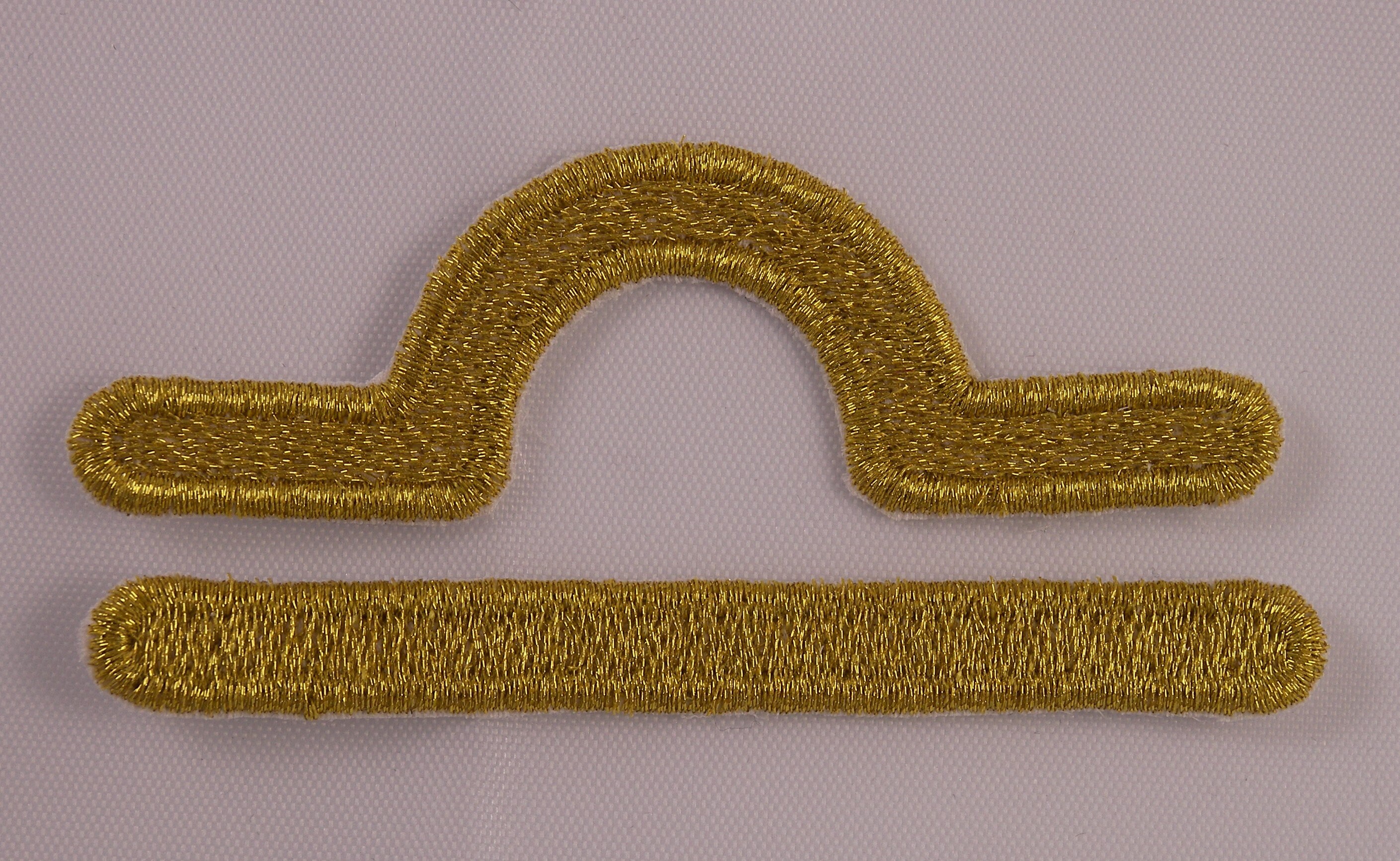Embroidered Metallic Golden Horoscope Zodiac Libra Scales Gold Patch Iron On