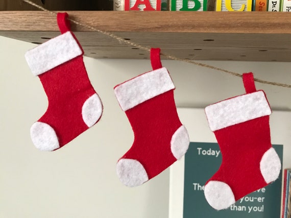 Mini Christmas Stocking Garland Kids Room Nursery Decor Etsy