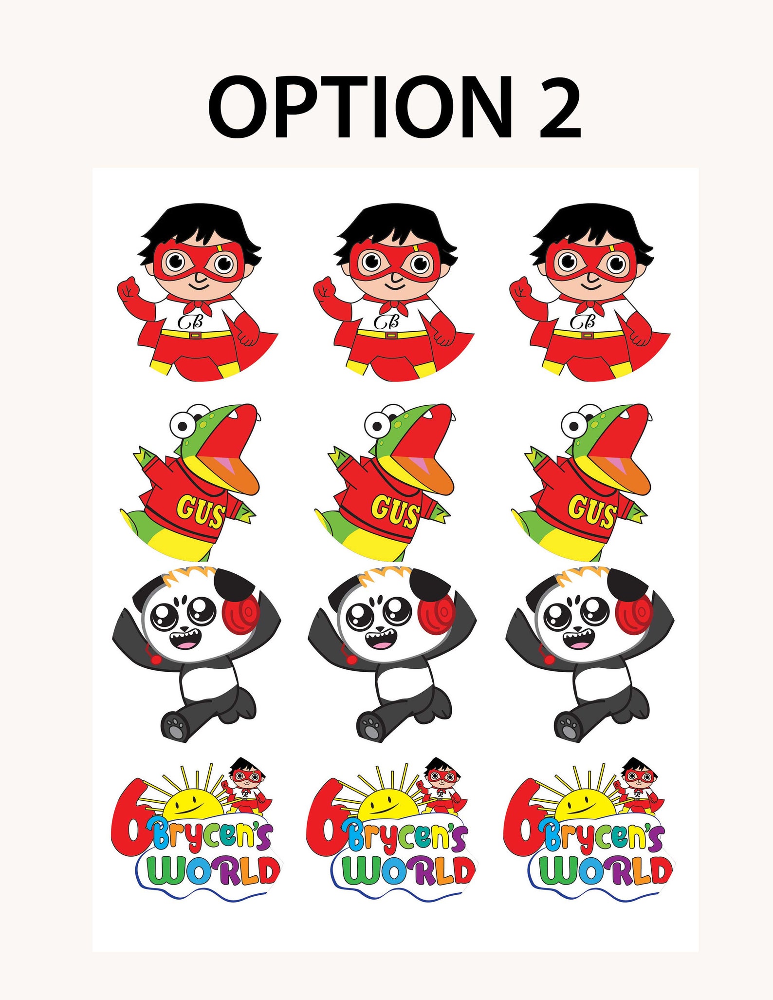 RYAN'S WORLD pegatinas personalizadas Ryan's World Etsy