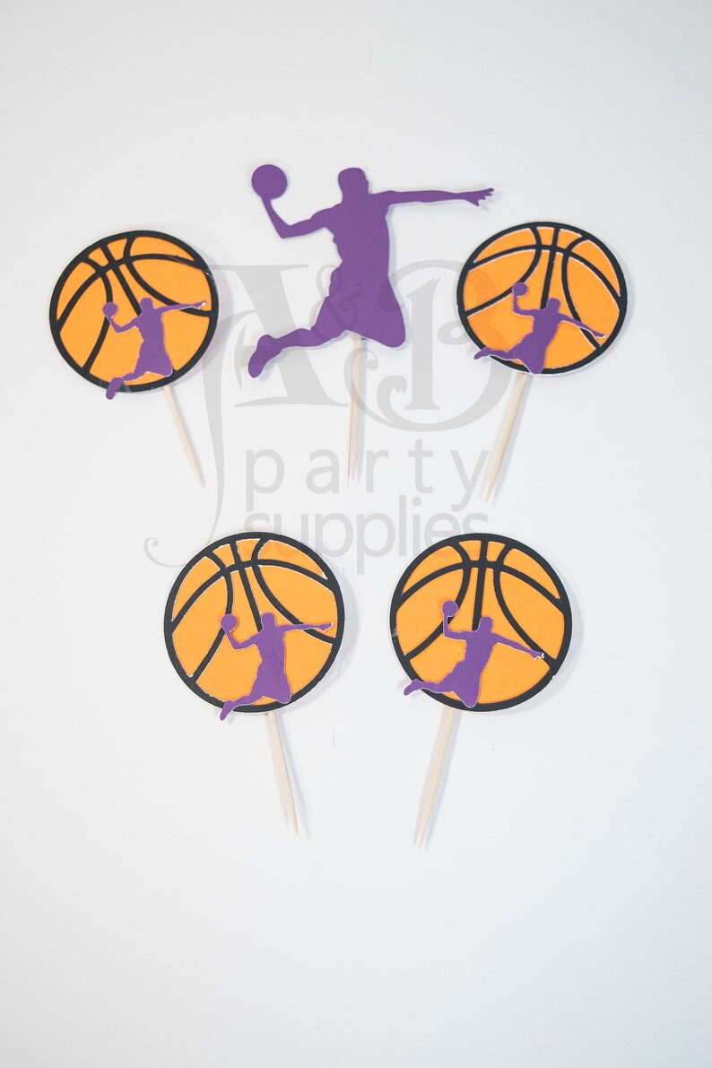 Basketball Theme Party sport party decor Basketball party Decor Basketball Party Favors Basketball Cupcake Toppers Ball Cupcake Toppers
