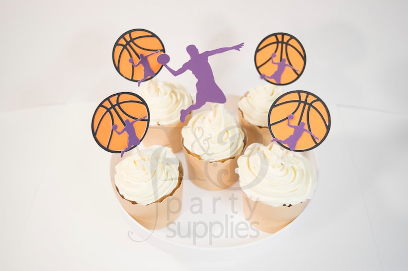 Basketball Theme Party sport party decor Basketball party Decor Basketball Party Favors Basketball Cupcake Toppers Ball Cupcake Toppers