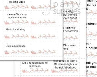 Digital Christmas Advent Calendar Cards, Digital Download, Christmas Activity cards digital Files, Christmas Calendar Cards for print