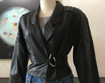 1980s Cropped Leather Jacket