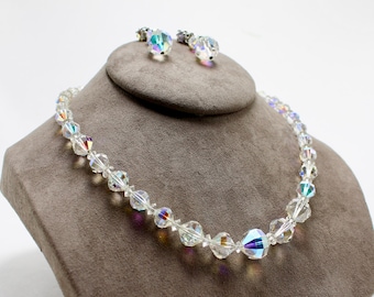 1960s Aurora Borealis Crystal Demi Parure