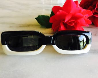 1970’s Vintage French Oversized Black Sunglasses, Deadstock Vintage 1970s/80s French Deadstock Oversize Square Large  main image 3